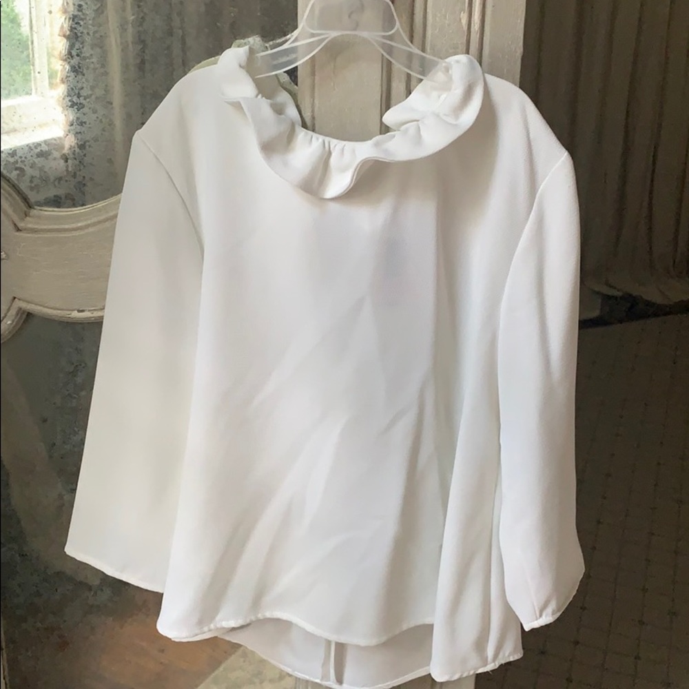 Ruffle neck top